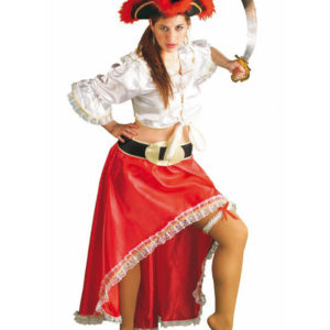 Disfraz Adultos Pirata Mujer Rojo