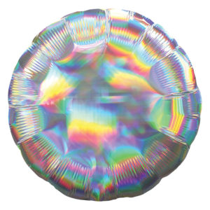 globo iridiscente plata