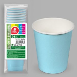 24 Vaso Cartón Azul 200 cc